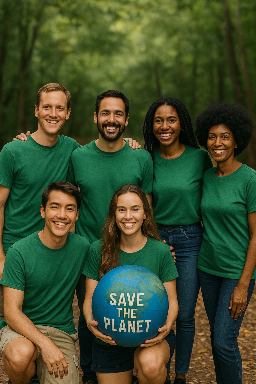 People participating in a tree-planting activity